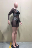Black Sexy Patchwork See-through Mesh Swimwears