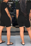 Yellow Casual Solid Patchwork O Neck Short Sleeve Two Pieces