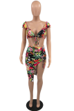Colour Sexy Print Patchwork Swimwears