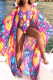 Colour Fashion Sexy Print Cardigan Swimwears