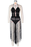 White Sexy Solid Hollowed Out Patchwork Swimwears