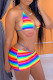 Colour Fashion Sexy Print Backless Swimwears