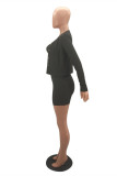 Pink Sexy Casual Solid Cardigan Vests O Neck Long Sleeve Three-piece Set