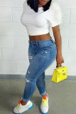 Yellow Fashion Casual Solid Patchwork O Neck T-Shirts