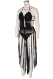 White Sexy Solid Hollowed Out Patchwork Swimwears