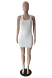 Red Sexy Casual Solid Basic O Neck Vest Dress