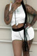 White Casual Solid Patchwork O Neck Sleeveless Two Pieces