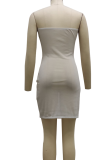 Apricot Sexy Hot Drilling Mesh Swimwears Cover Up