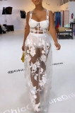 Red Fashion Sexy Patchwork See-through Backless Spaghetti Strap Sleeveless Two Pieces
