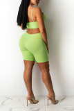 Ginger Sexy Solid Patchwork Spaghetti Strap Skinny Rompers