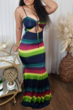 Multicolor Sexy Hollowed Out Trumpet Mermaid Dresses