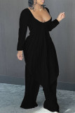 Light Gray Fashion Casual Solid Asymmetrical O Neck Long Sleeve Two Pieces