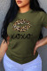 Grass Green Fashion Casual Print Basic O Neck T-Shirts