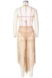 White Sexy Solid Hollowed Out Patchwork Swimwears