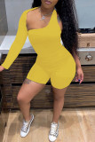 Red Sexy Casual Solid Hollowed Out Asymmetrical Oblique Collar Skinny Romper