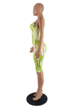 Red Sexy Print Patchwork Spaghetti Strap Skinny Rompers