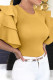 Yellow Street Solid Patchwork O Neck T-Shirts
