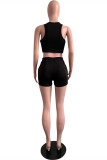 Yellow Fashion Casual Solid Vests V Neck Sleeveless Two Pieces