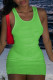 Green Sexy Casual Solid Basic O Neck Vest Dress