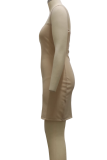 Apricot Sexy Hot Drilling Mesh Swimwears Cover Up