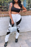 White Sexy Casual Solid Backless One Shoulder Tops