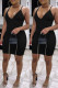 Black Sexy Casual Solid Backless V Neck Sling Dress