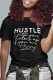 Black Fashion Casual Letter Print Basic O Neck T-Shirts
