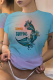 Grey Casual Patchwork Tie-dye O Neck T-Shirts