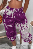 Red Casual Print Patchwork Straight High Waist Straight Positioning Print Bottoms