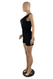 Red Fashion Casual Solid Basic O Neck Regular Romper