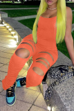 Pink Sexy Solid Patchwork Spaghetti Strap Skinny Jumpsuits