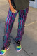 Purple Fashion Casual Print Basic Regular Mid Waist Trousers