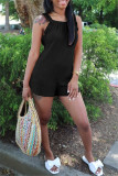 Pink Sexy Casual Solid Backless Spaghetti Strap Regular Romper