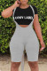 Grey Fashion Casual Letter Print U Neck Sleeveless Two Pieces