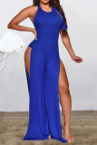 Pink Sexy Solid Patchwork O Neck Regular Jumpsuits
