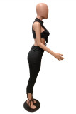Red Sexy Casual Solid Asymmetrical O Neck Sleeveless Two Pieces