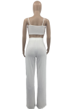 Red Sexy Solid Bandage Patchwork Spaghetti Strap Sleeveless Two Pieces