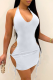 White Sexy Solid Patchwork Halter Pencil Skirt Dresses