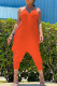 Orange Casual Solid Backless Spaghetti Strap Harlan Jumpsuits