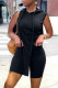 Black Fashion Casual Solid Asymmetrical Hooded Collar Sleeveless Two Pieces