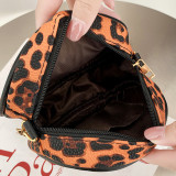 Apricot Fashion Casual Print Leopard Chains Messenger Bag