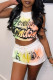 White Casual Sportswear Letter Print Basic O Neck Sleeveless Two Pieces