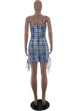 Pink Fashion Sexy Print Backless Spaghetti Strap Sleeveless Dress