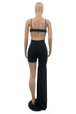 Rose Red Fashion Sexy Solid Hollowed Out Backless Spaghetti Strap Irregular Regular Jumpsuits
