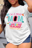Multicolor Fashion Casual Print Basic O Neck T-Shirts