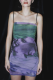 Blue Sexy Print Patchwork Spaghetti Strap Pencil Skirt Dresses