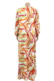 Rose Red Sexy Print Hollowed Out Patchwork Swimwears
