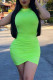 Light Green Fashion Sexy Solid Backless O Neck Sleeveless Dress