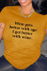 Mustard Yellow Casual Letter Print Patchwork O Neck T-Shirts