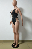 Red Sexy Solid Hollowed Out Swimwears